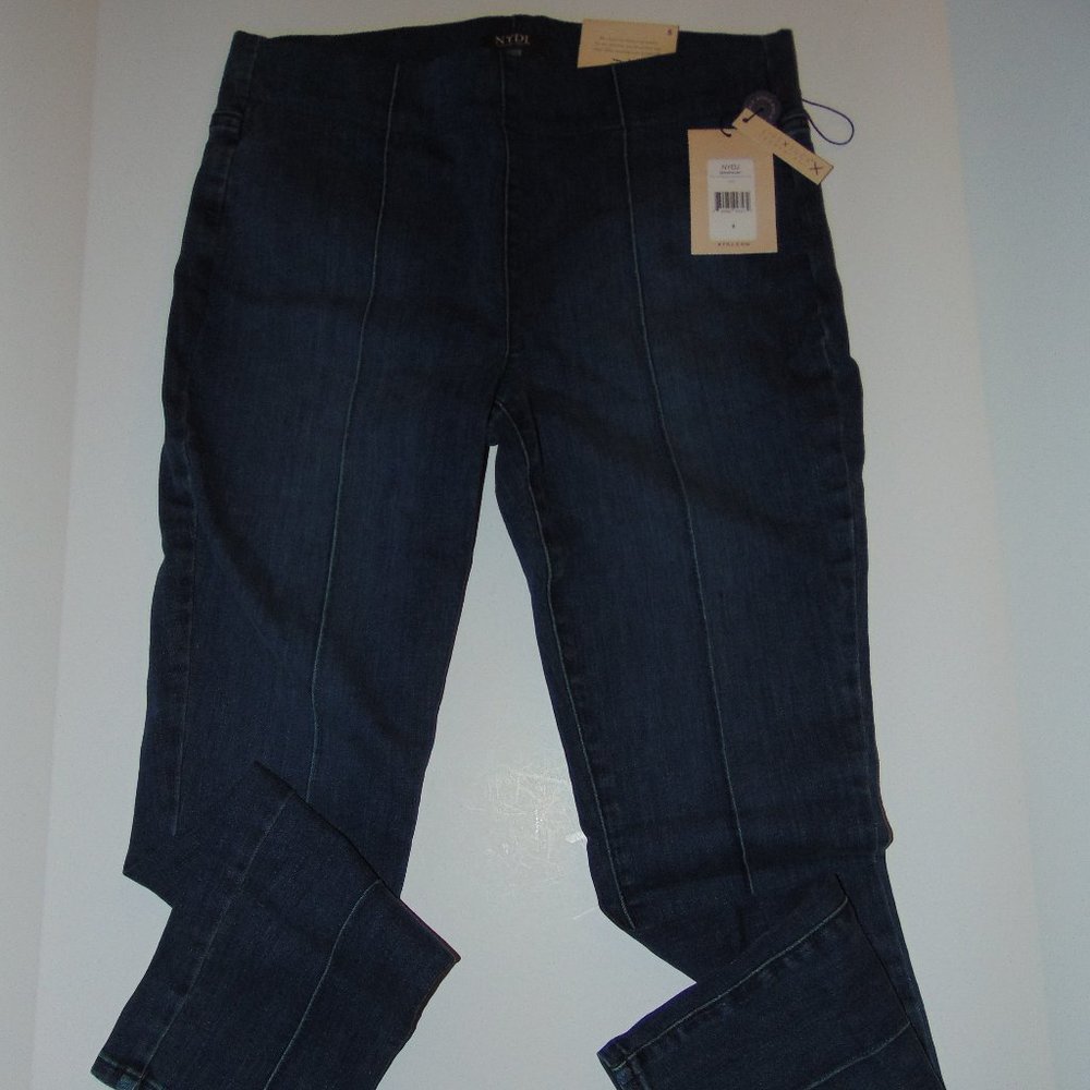 NYDJ Pull-On Skinny Pintuck Jeans - Hahn - Size 8